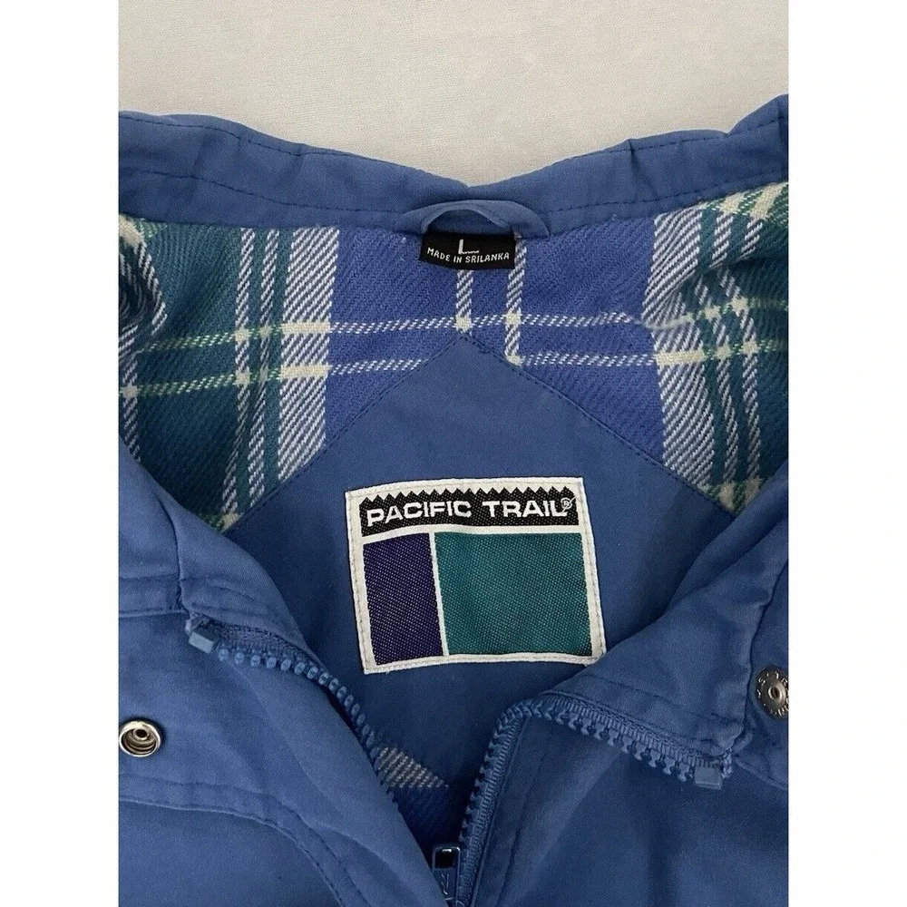 Vintage Pacific Trail Jacket Men Size Large Blue Flannel-Lined Full Zip‎ Pockets